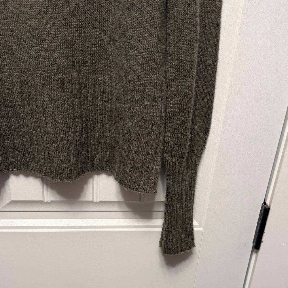 Madewell Olive Mock Neck oversized ribbed long sleeve Sweater size Small - Picture 5 of 8